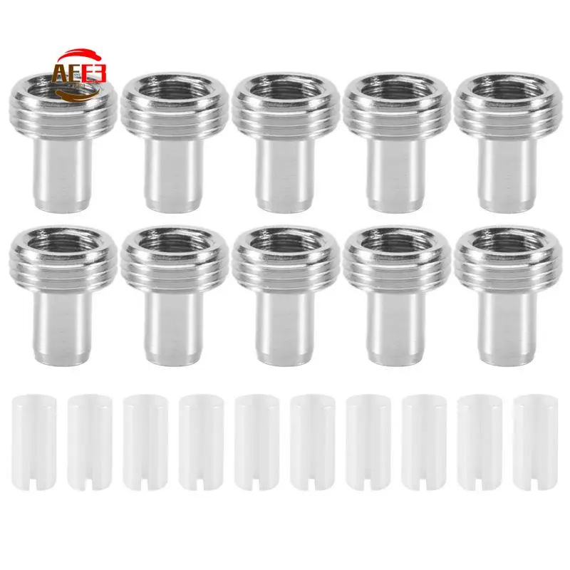 AEE3-10Pcs Tube Sleeves And 10Pcs Metal Head Connector Adapters For Fiber Optic Visual Fault Locator