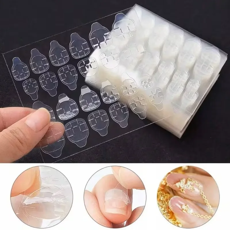

300pcs (10 Sheets) Adhesive Tabs Waterproof Breathable Glue Tabs Double-Sided Nail Jelly Nail Stickers for Women&Girl