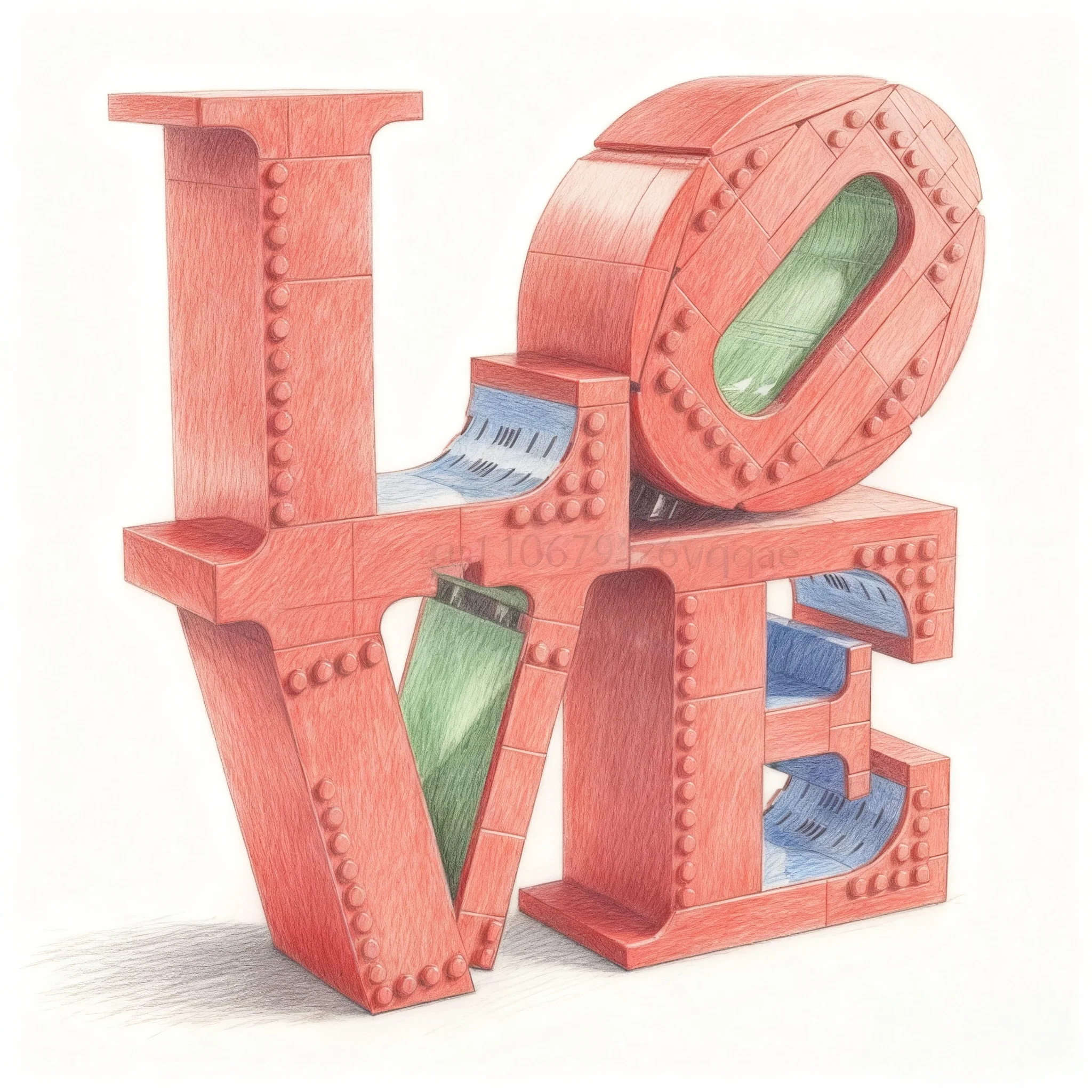 

Mingchuang Youpin love carving 791 pieces, art model building blocks, Christmas gifts, home decoration, Christmas birthday,