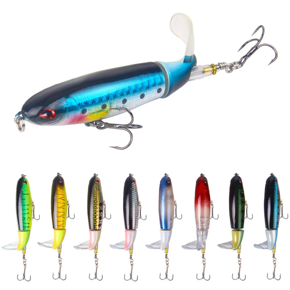 

14cm 35g Topwater Fishing Lures Whopper Popper Artificial Baits Hard Plopper Soft Rotating Tail Fishing Tackle Fishing Bait