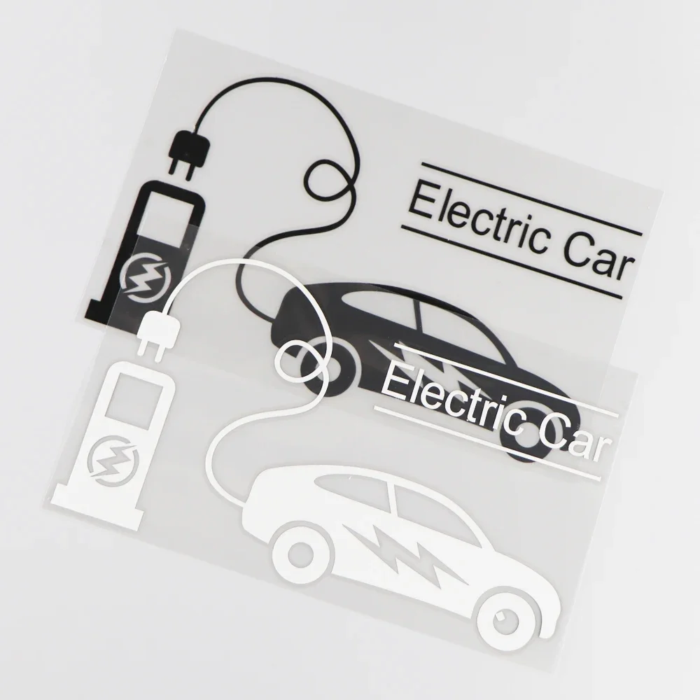 Cool Electric Car toon Pattern Decoration Vinyl  Sticker Decal Black/Silver 17.8*10.3CM