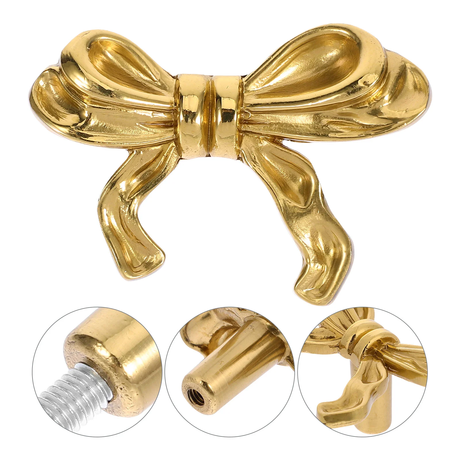 Bow Handle Door Knobs Drawer Handles for Cabinet Cupboard Cabinets Decorate Gold Pulls Brass Metal Decorative Furniture