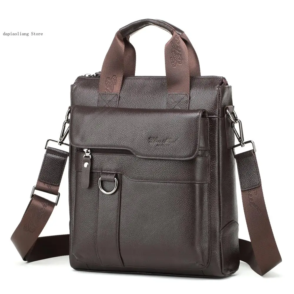 Male Tote Crossbody Bags Genuine Leather Business Briefcase Men Shoulder Bag Messenger Bag Office Laptop Handbags