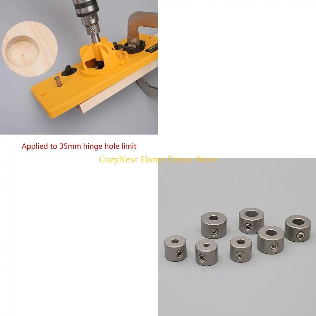 

92MF 3- in-1 Stainless Steel Drill Depth Limit Ring 4-10mm Drill Bit Stop Collar Tool