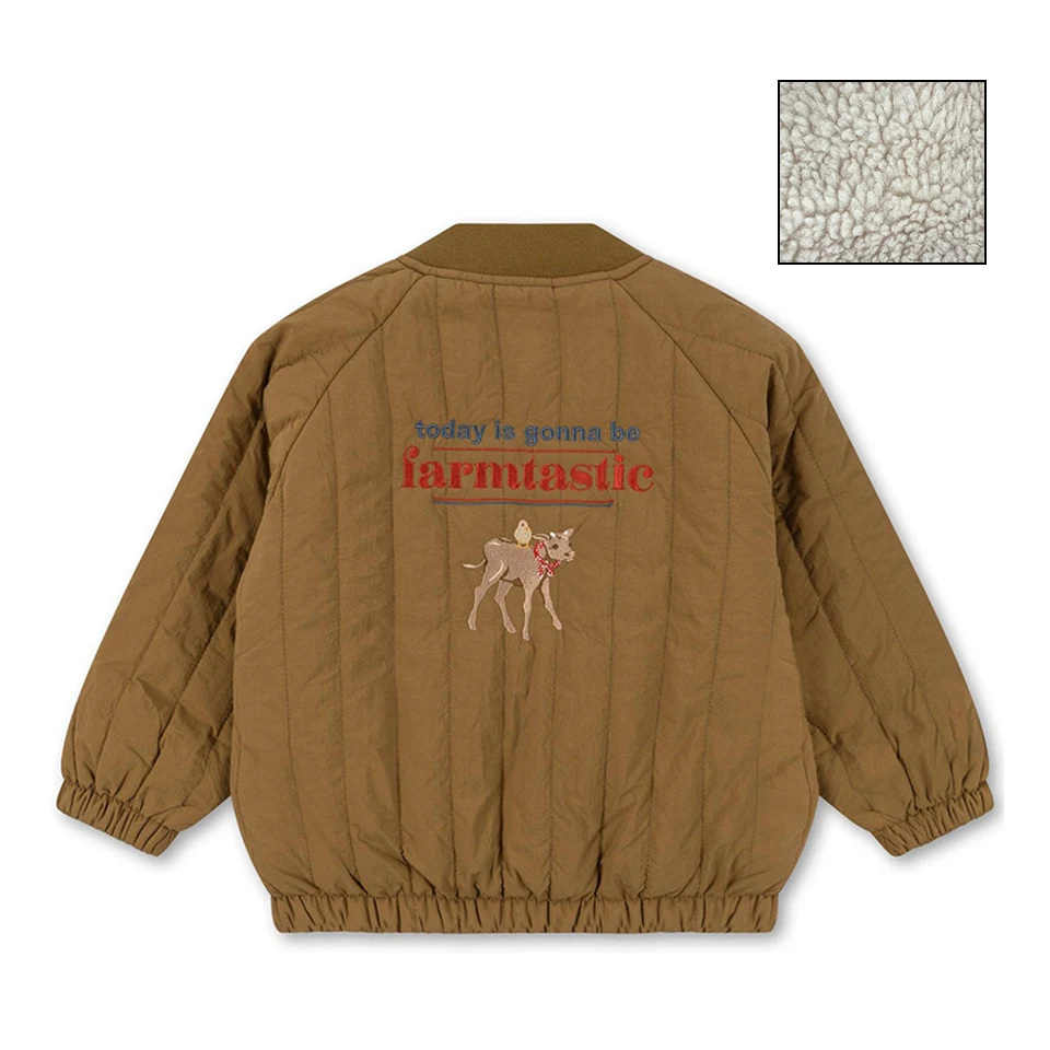 2025 KS Cartoon Zwaargewicht Uitloper Winter Baby Jongens Kinderen Borduren Lamswollen Jas Jassen Meisjes Leuke Pailletten Katoen Fleece Jas