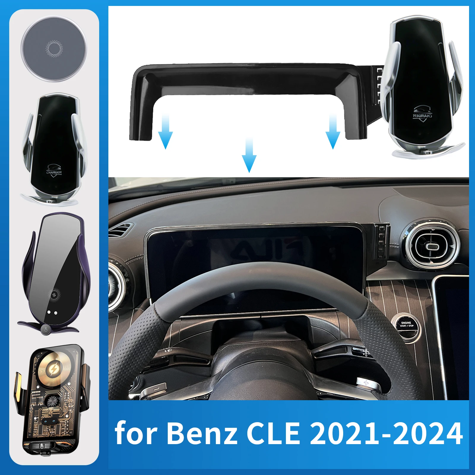 

Car Phone Holder Fit for Mercedes Benz CLE 2021-2024 Coupe Sport Charging GPS Bracket Navigation Stand Auto Accessories