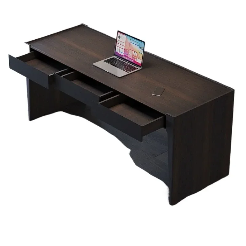 

Italian light luxury high-end desk high-end computer work solid wood desk