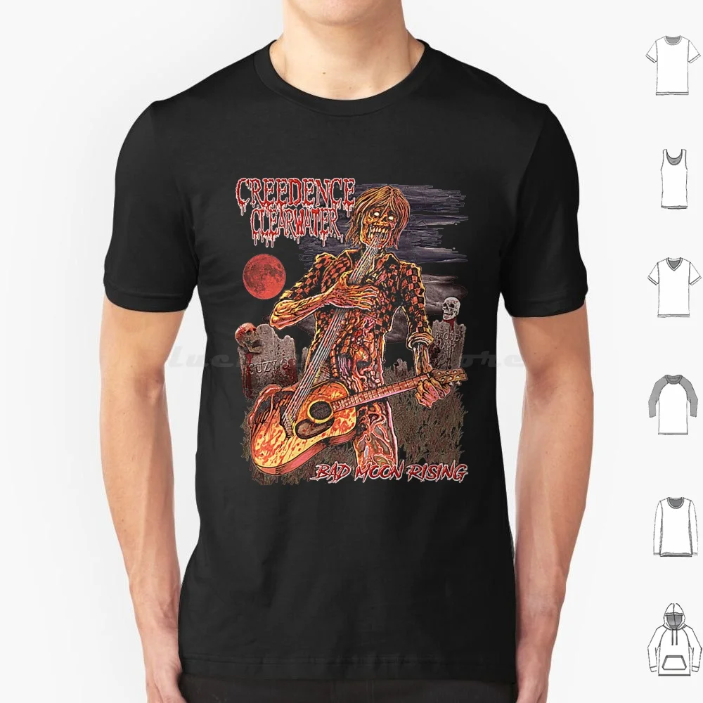 Bad Moon Rising T Shirt 6xl Cotton Cool Tee Creedence Clearwater Revival Creedence Ccr Music Revival Classic Clearwater Band