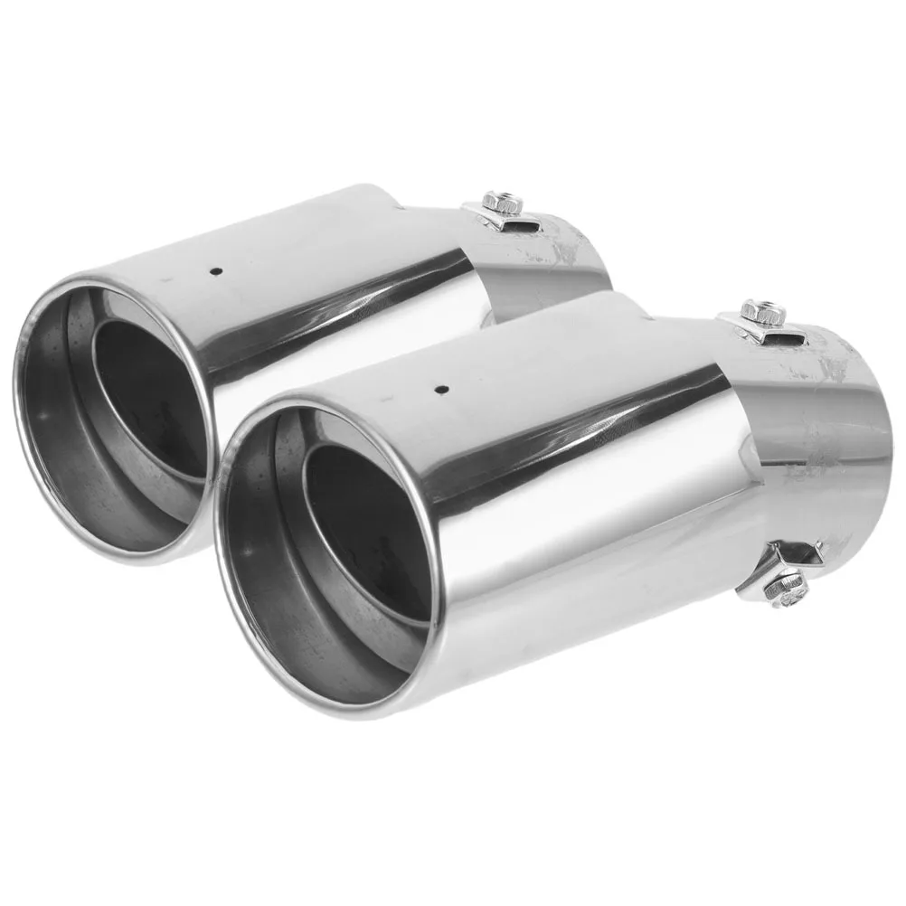 

2Pcs Stainless Steel Motorcycle Exhaust Pipe Modification Part Universal Tailpipe Adapter with Heat Shield Cover for Car and