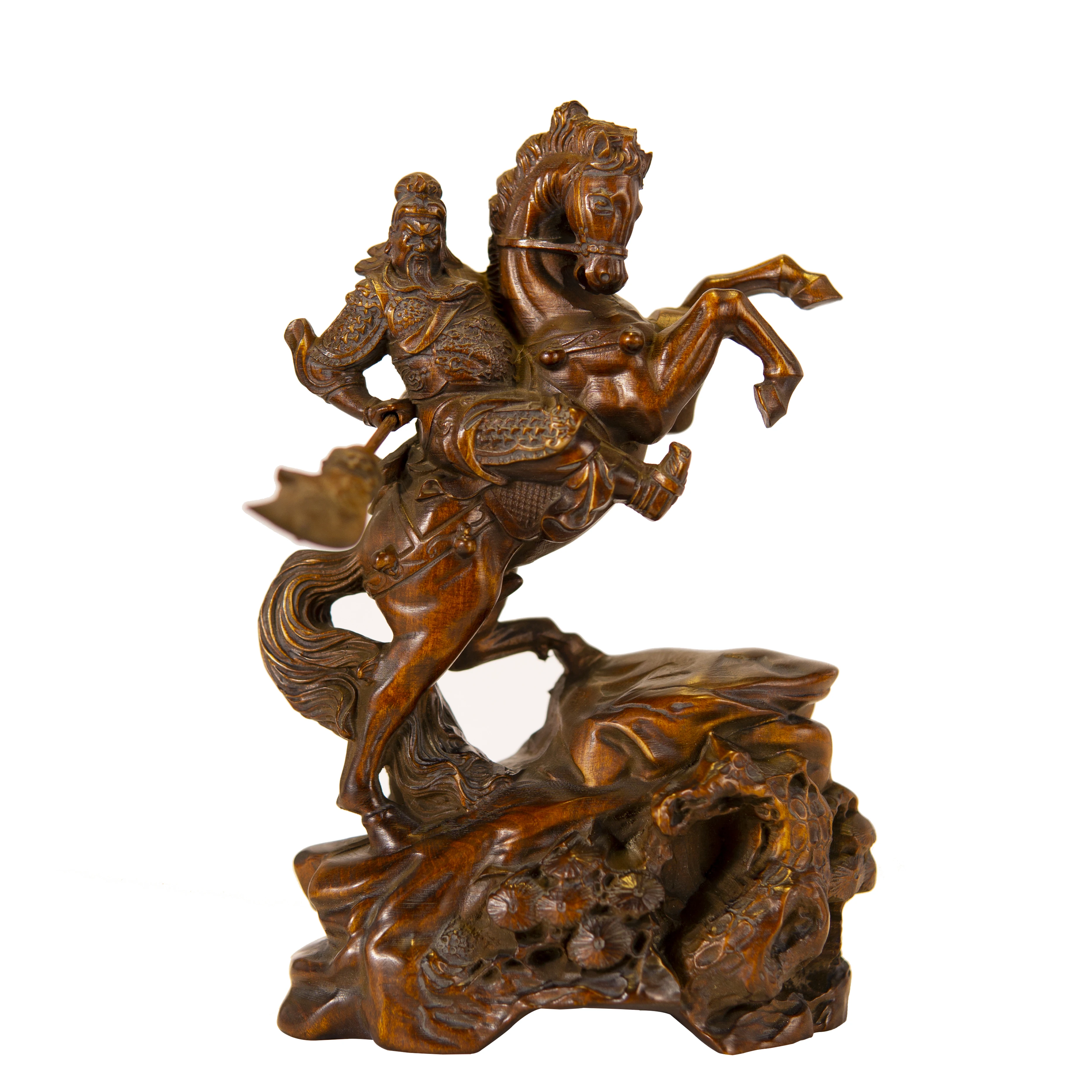 Three Kingdoms Legend Exquisite Guan Yu Wood Statue, An Emblem of Loyalty and Valor for Home Decor, Feng Shui Enhancement