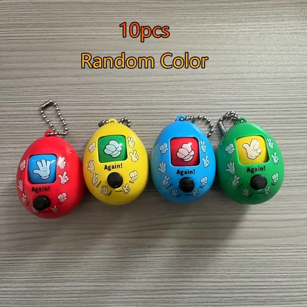 10 Colorful Stone Scissors Paper Egg Toys - Fun Interactive Plastic Game for Teenagers, Red, Green, Blue with 