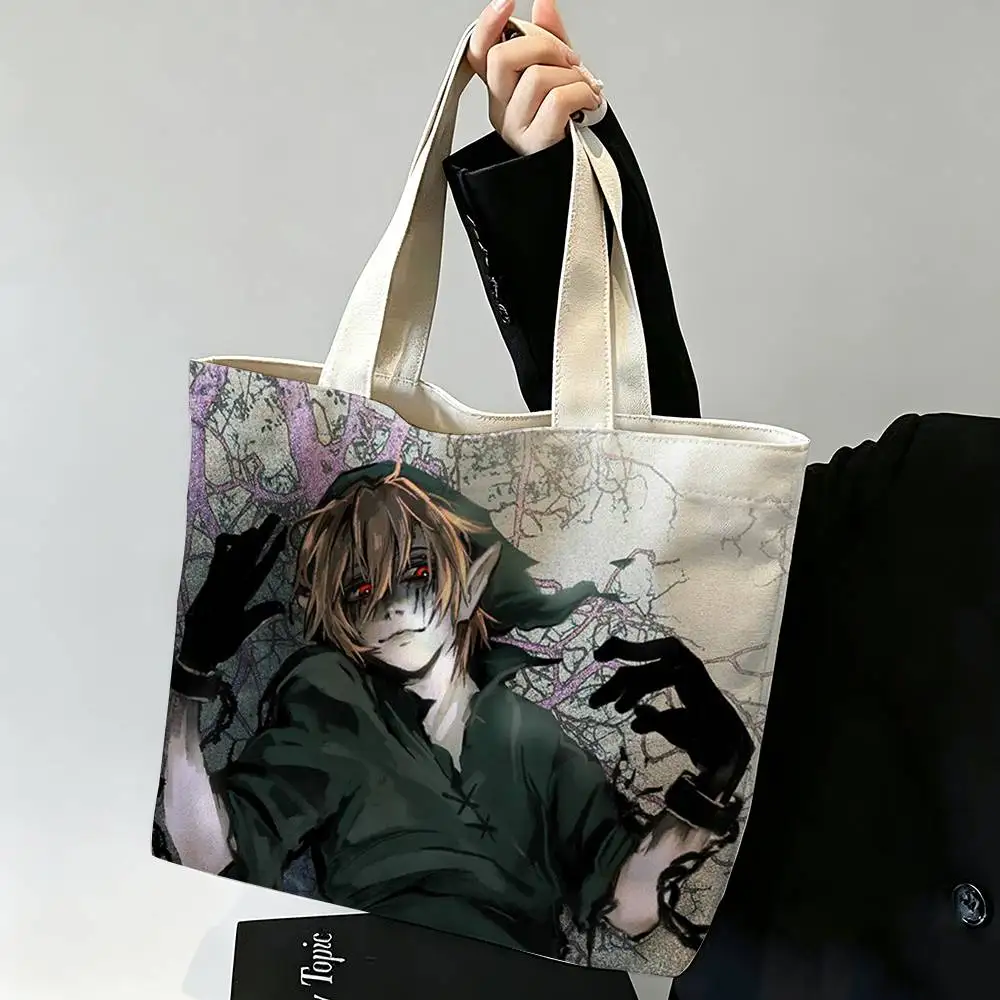 Creepypasta Horror B-BEN Drowned Printed Canvas Tote Bag Shoulder Bag Commuter Mommy Shopping Bag