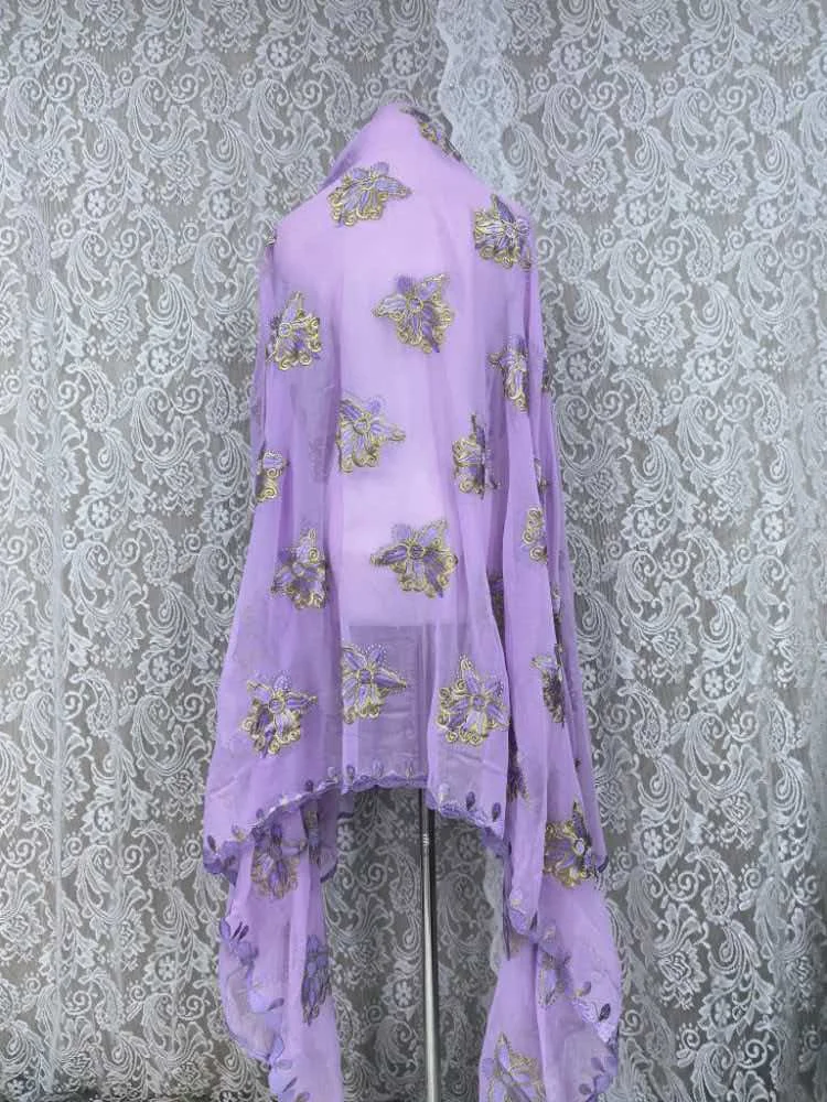 Schal Muslimische Afrikanische Tücher Chiffon Gute Qualität 2026 Neueste Afrikanische Muslimische Islamische Hijab Dubai Stickerei Schal Kashkha Dubai – Detail 9