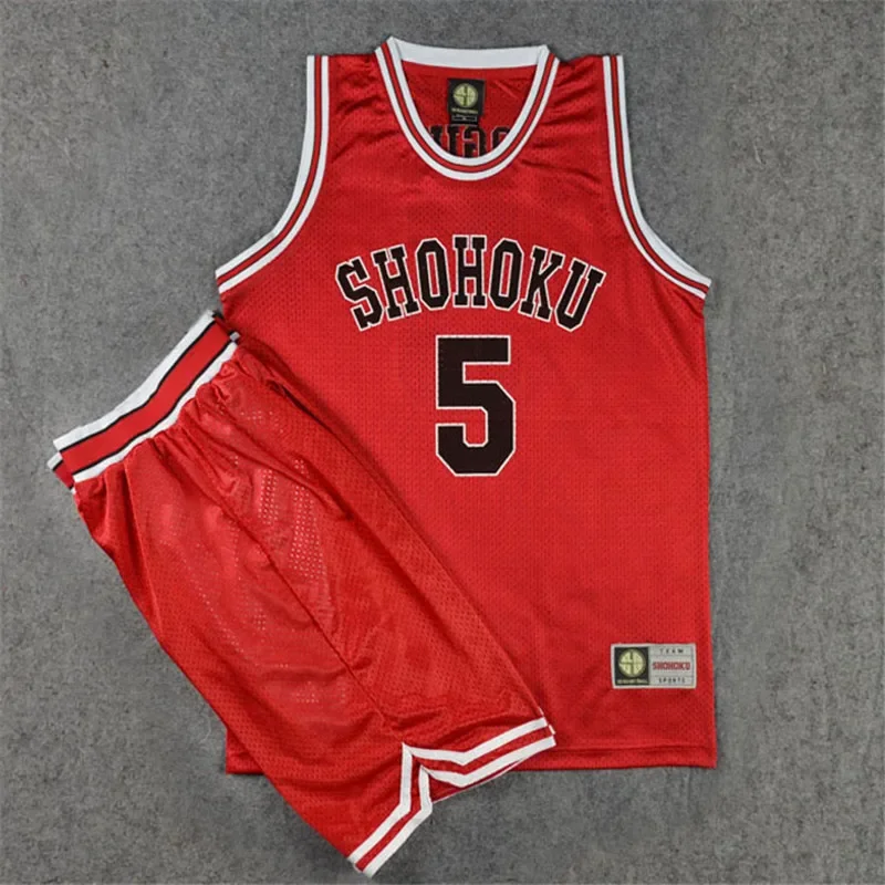 Disfraces de cosplay de Anime Slam Dunk, jersey del equipo de baloncesto Shohoku, Sakura AGI, Hanamichi, Rukawa, ropa deportiva, uniforme escolar se