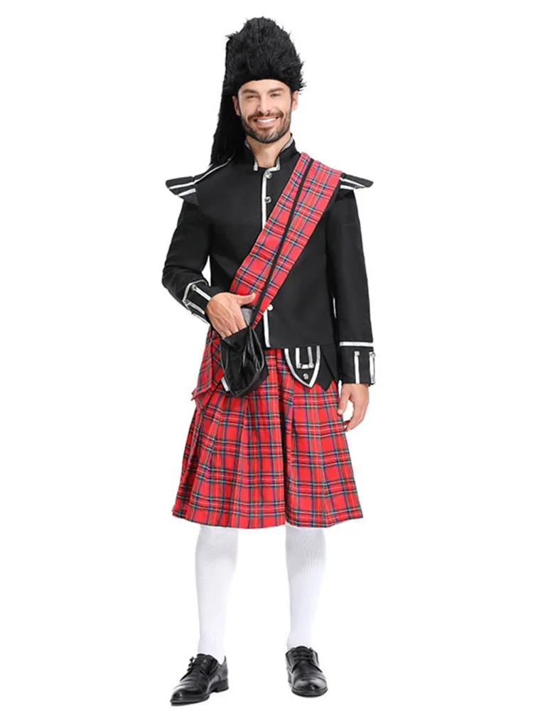 I traditionnel Plaid Cosplay orm adulte loween Costume soldat Performance Costume Polyester dames vêtements ethniques