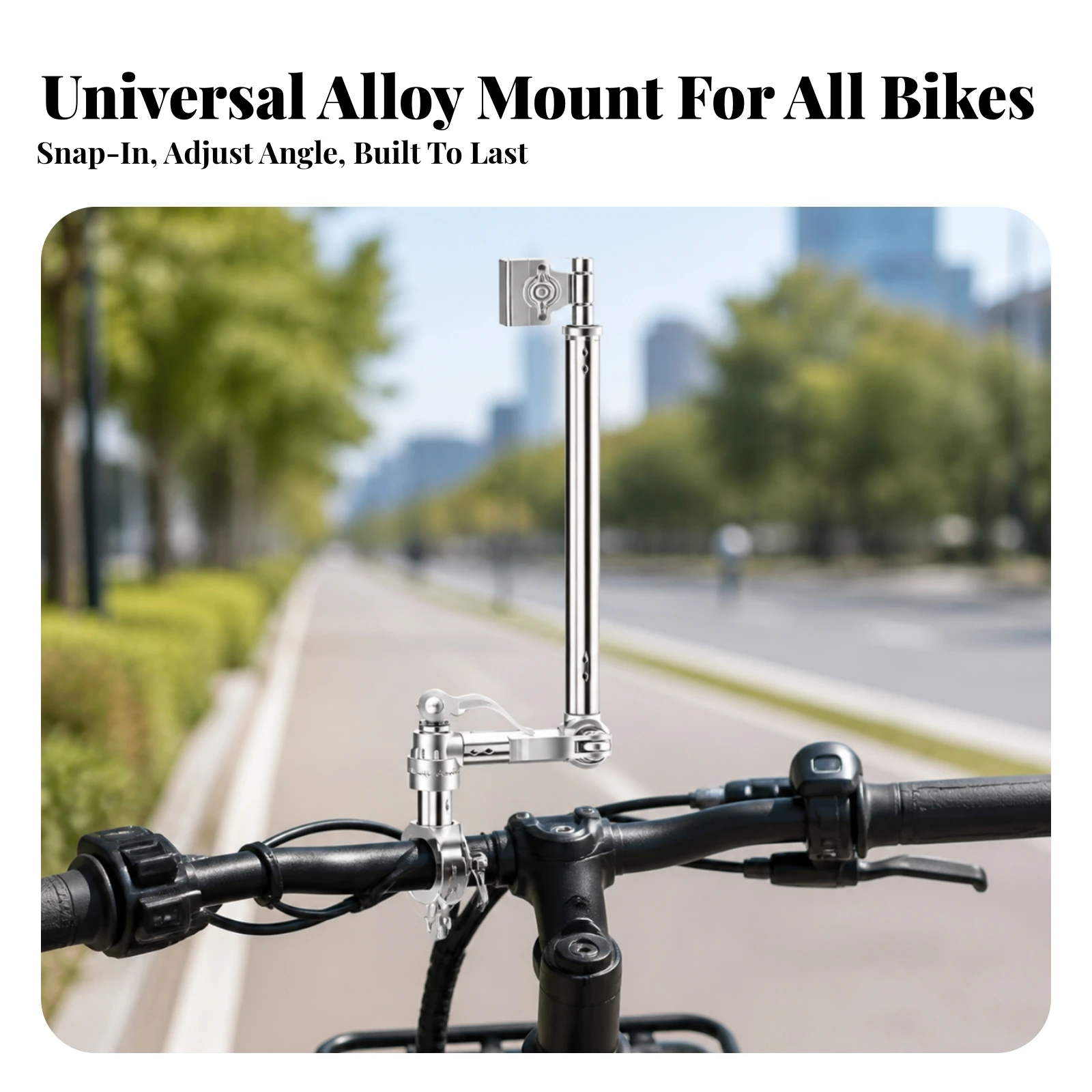 Umbrella Mounting Bracket Hands-Unencumbered Bike Umbrella Holder 360-Degree Rotating Aluminum Alloy for Cyclists, Bicycles