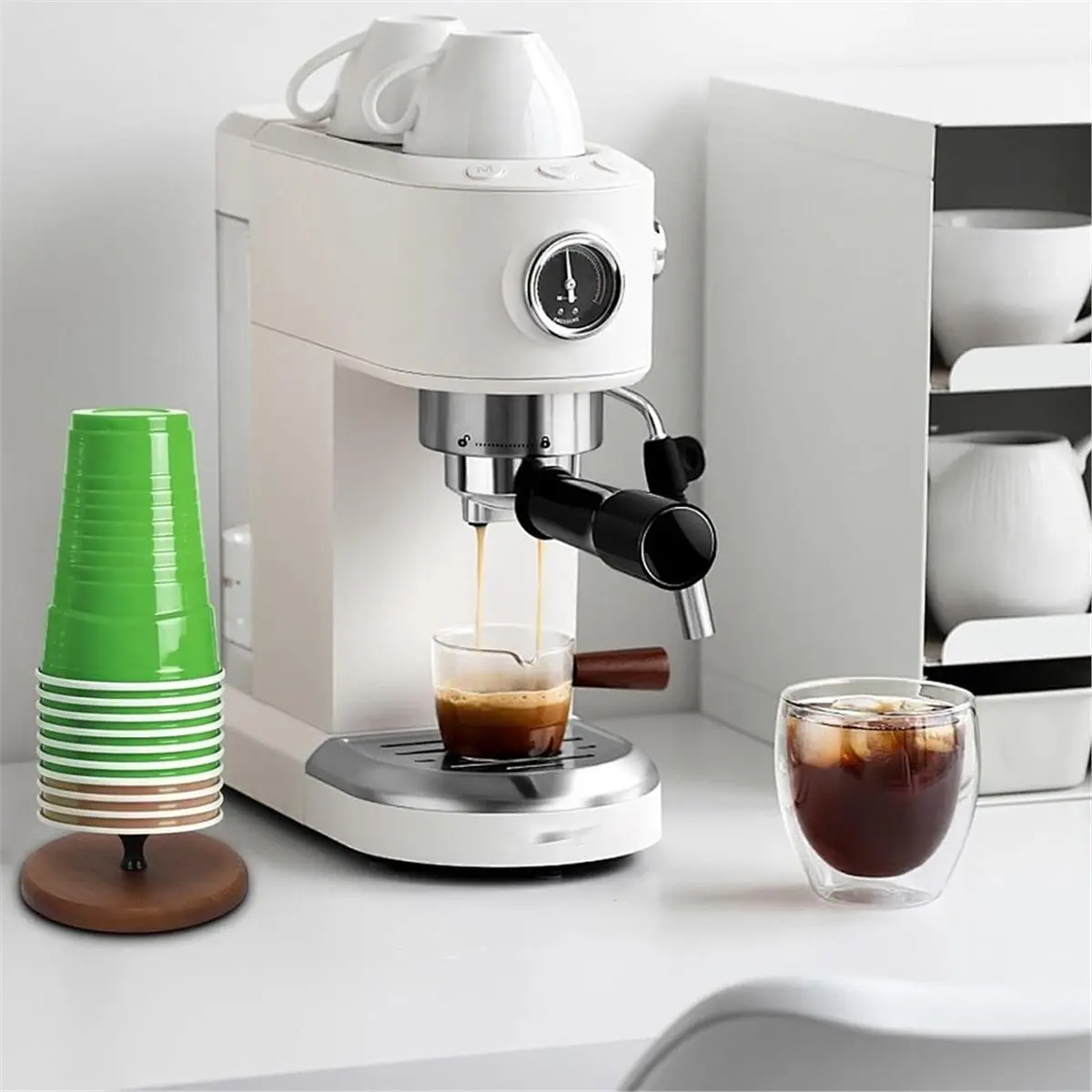 Paper Cup Dispenser & Cup Holder, Disposable Cup Take-Out, Coffee Corner Arrangement,Cup Organizer