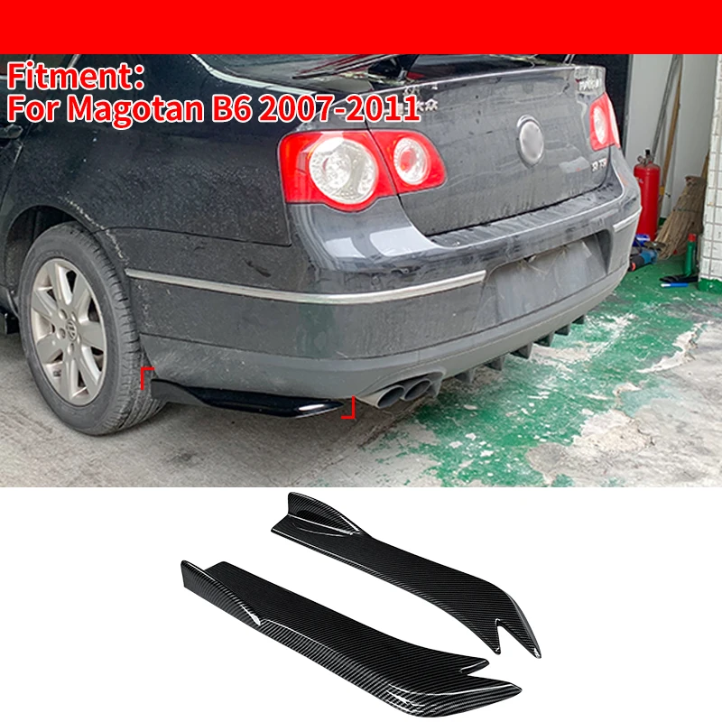 

For VW Magotan B6 2007-2011 Car Rear Bumper Splitter Diffuser Canard Wrap Spoiler Side Fender Skirt Lip Chin Body Accessories