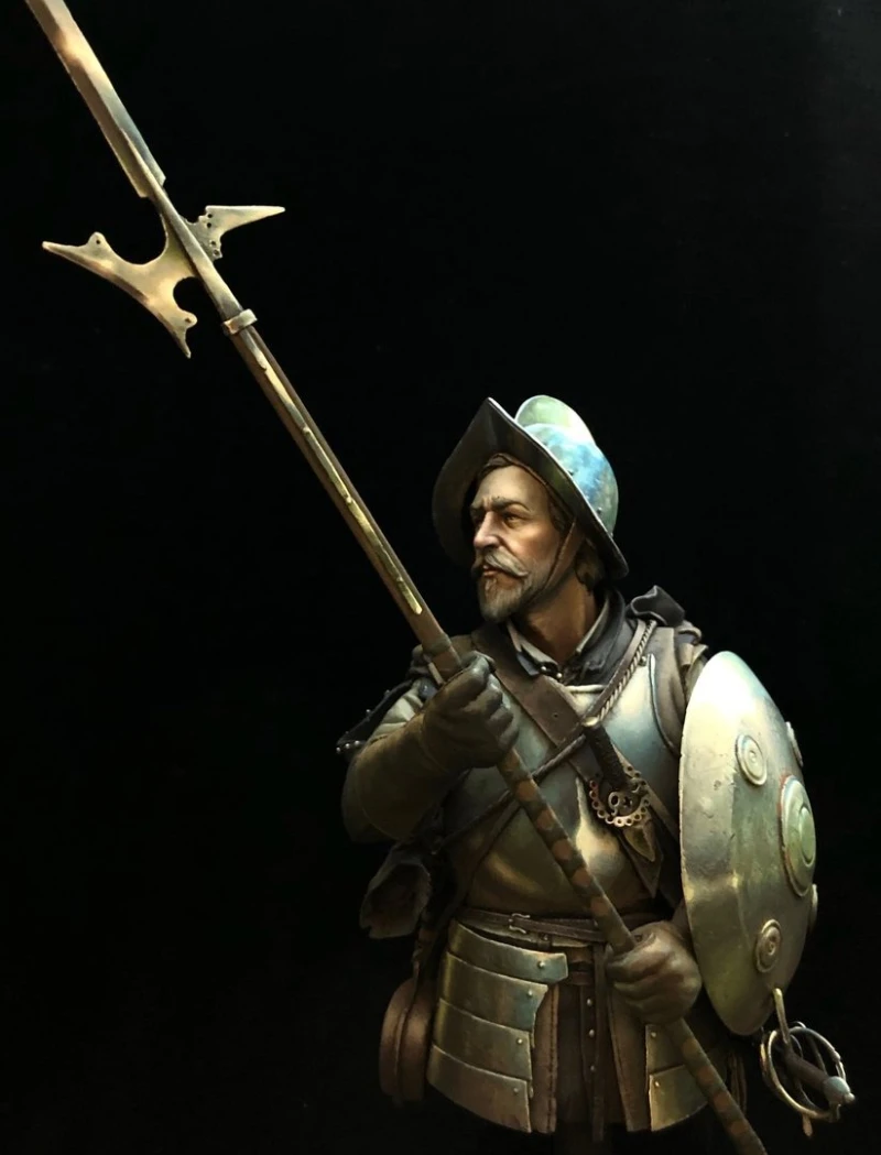 1/10 Scale Die-Cast Resin Bust Model Kit Ancient Spanish Warrior Statue Unassembled and Unpainted