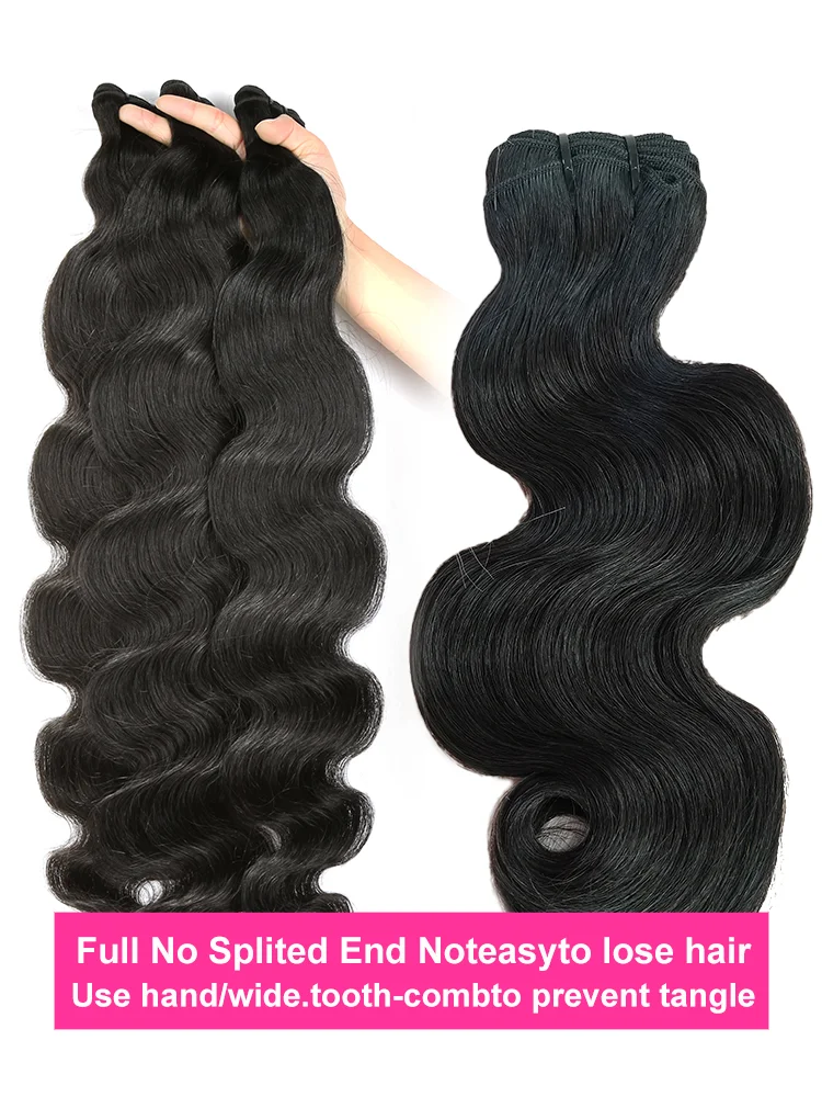 Onda do corpo pacotes de cabelo humano brasileiro virgem extensões de onda do corpo solto não processado feixes de cabelo humano ondulado natural preto