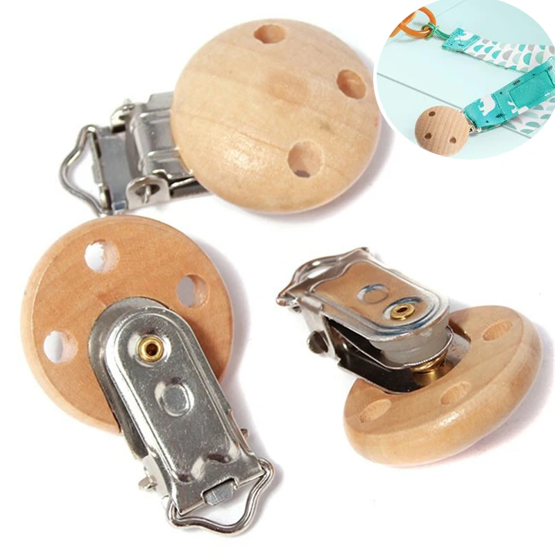 

5pcs Baby Pacifier Clip Holder Wooden Soother Teether Feeding Care Nipple Holder Infant Dummy Chew Pacifier Chain Accessories