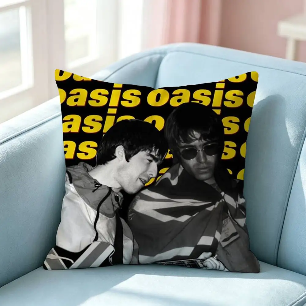 Hot Rock Band O-Oasis Square Double-Sided printed Pillow Case Bedroom Bedside Pillow Sofa Cushion Cover