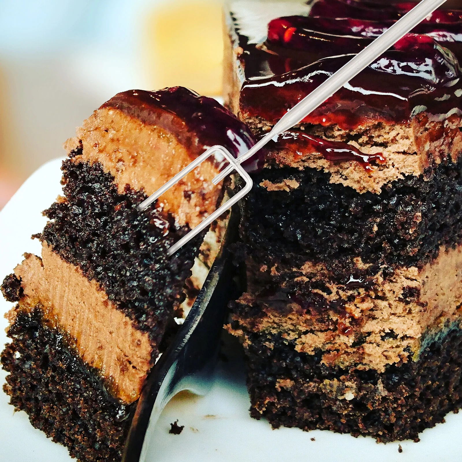 Juego de tenedores para inmersión de Chocolate de acero inoxidable, herramientas de cocina de mango largo para salsa de frutas, salsa, vinagrera balsámica, 1 Juego