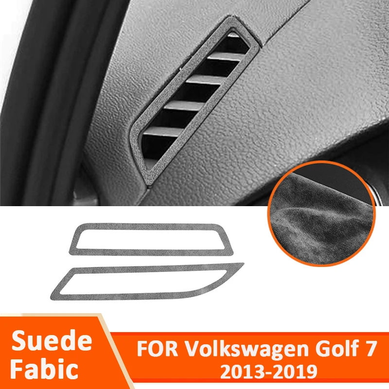 

Soft Suede Fabic Car Dash Left Right Air Outlet Vent Frame Decoration Interior Sticker For Volkswagen Golf 7 Golf 7.5 2013-2019