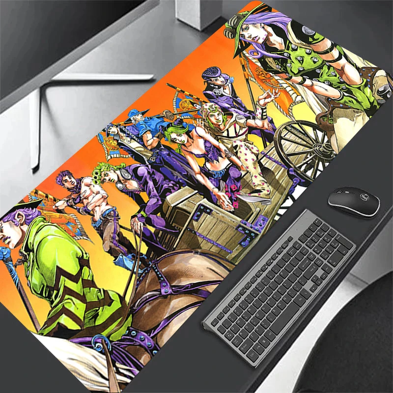 Anime Cartoon Dazzling Cool Mousepad Jojo Bizarre Adventure Cabinet Keyboard Gaming PC Accessories Thickened Soft Mouse Pad XXL