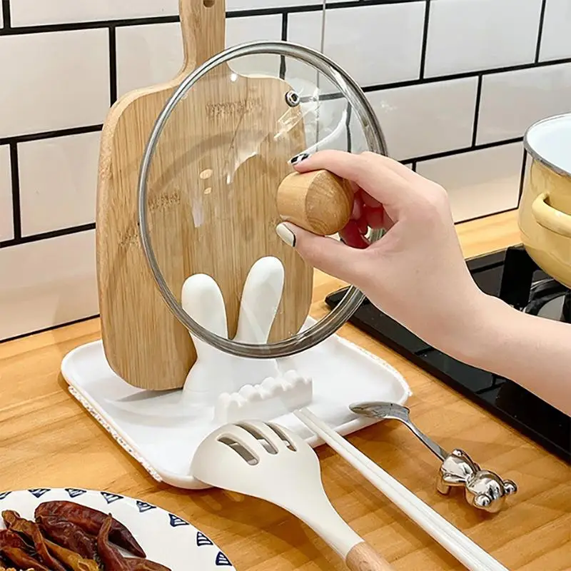 Kitchen Utensil Spoon Rest Cooking Utensils Rest Kitchen Gadget With Bunny Ears Design Utensil Rest For Pot Lids Spatulas