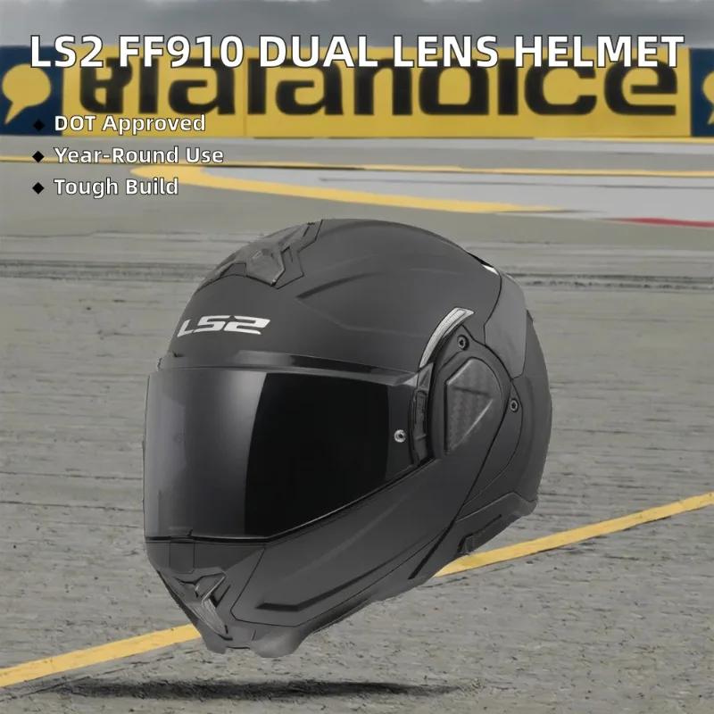 Airo LS2 FF910 Dual Lens Full-Face Motorcycle Helmet for Men and Women Anti-Fog Universal All Seasons ABS Material with Foam