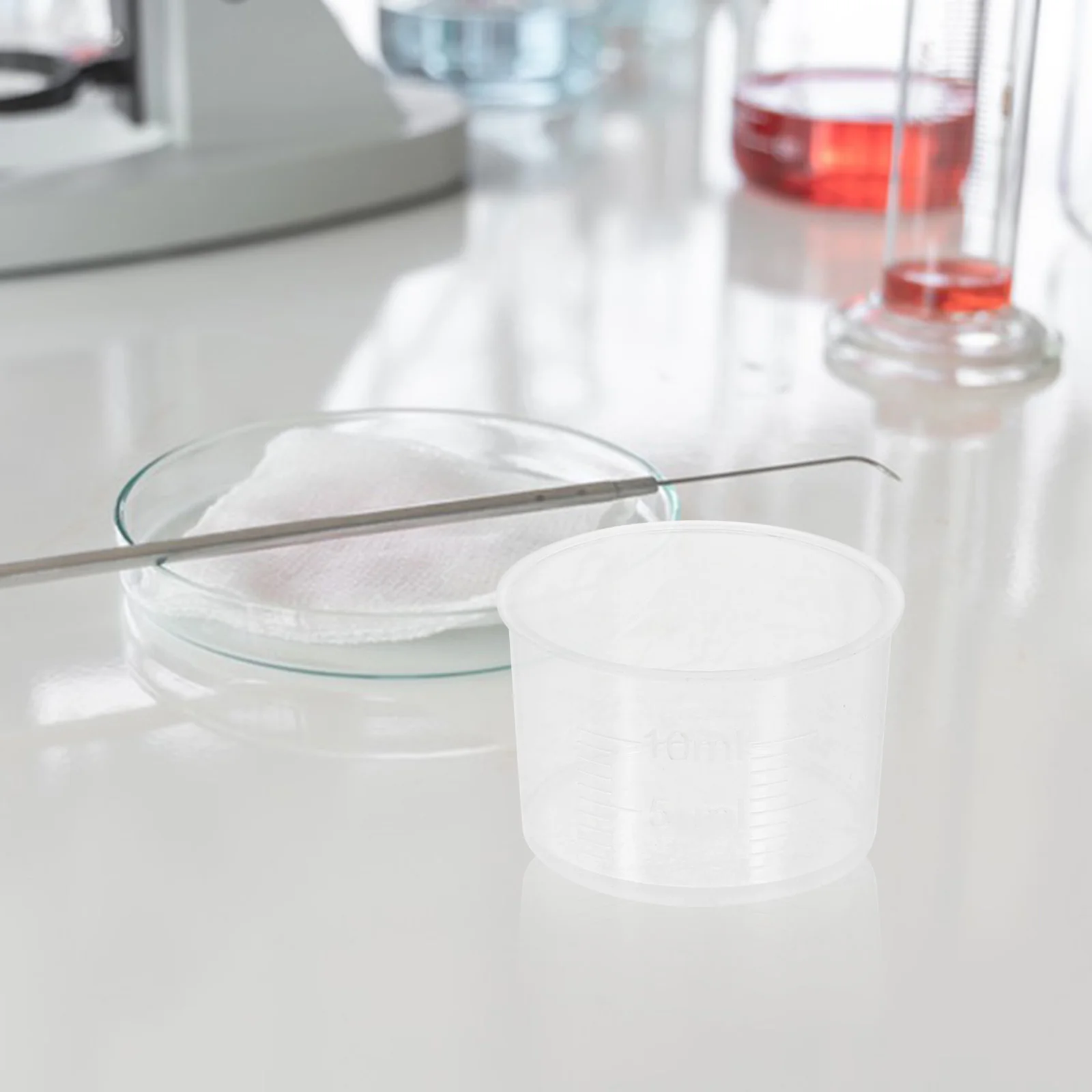 

Reusable Plastic Measuring Cup 100pcs Clear Graduated Scale Kitchen Lab Metric Milliliter Beaker