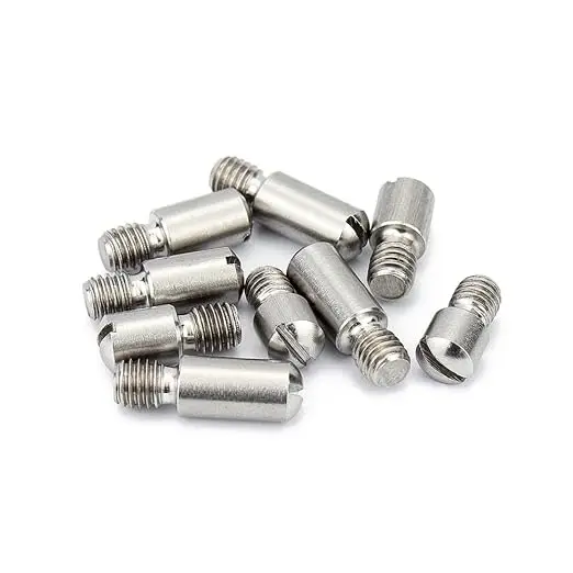 2/5Pcs 304 Stainless Steel Slotted Cylindrical Pin M2~M10 Dome External Thread Locating Pin Headless Step Screws, Axial Pins