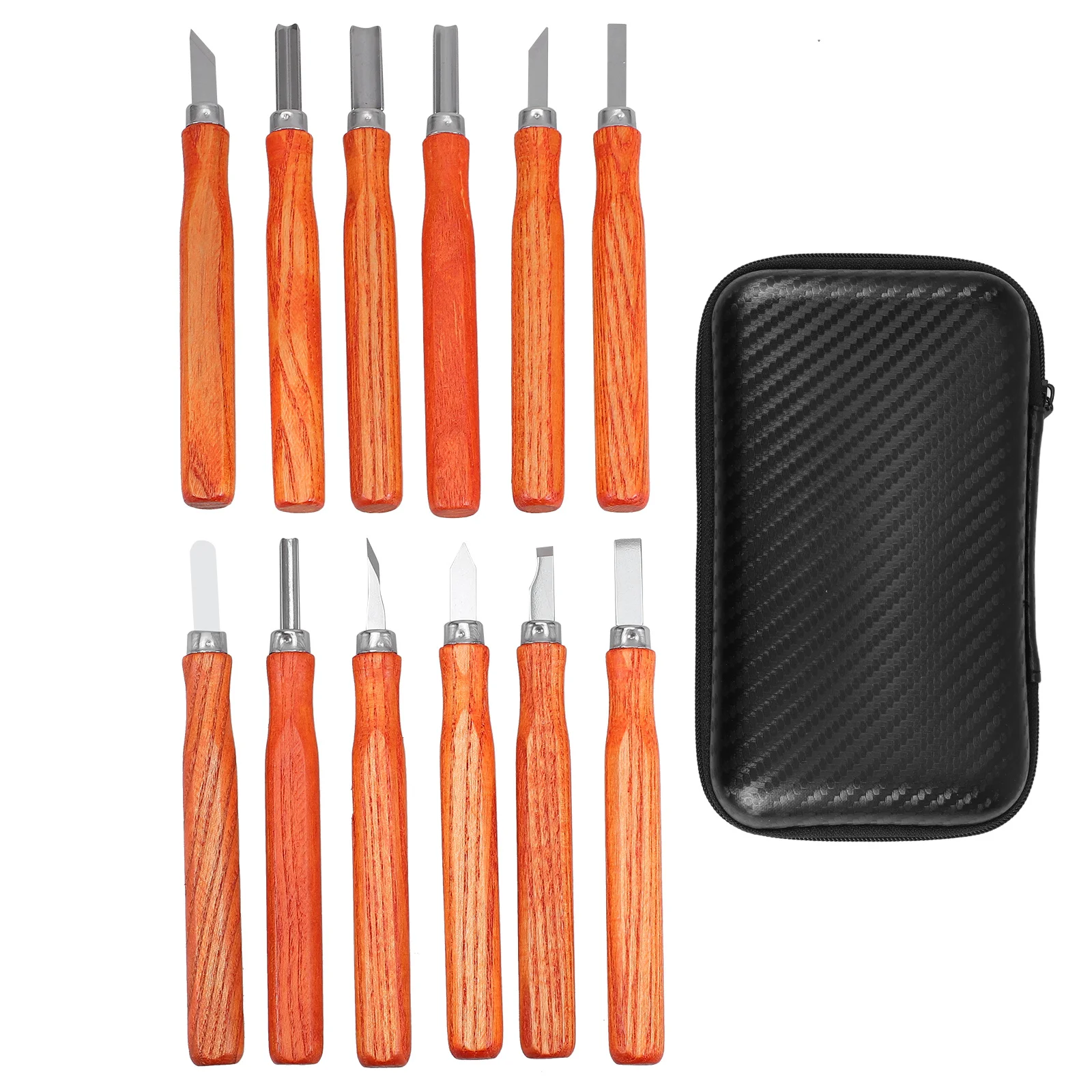 

1 комплект, 1 комплект инструментов для резьбы по дереву, профессиональная эргономичная ручка, лезвия из цинкового сплава для поделок, деревообрабатывающих проектов