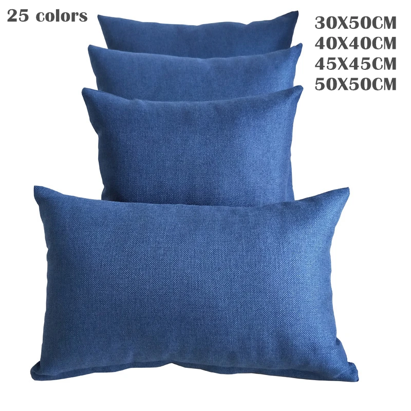 

Solid 25 Pure Colored 4 Sizes Linen Cushions Case Sofa Couch Decorative Throw Pillows Modern Fashion Lumbar Pillows Decor Home