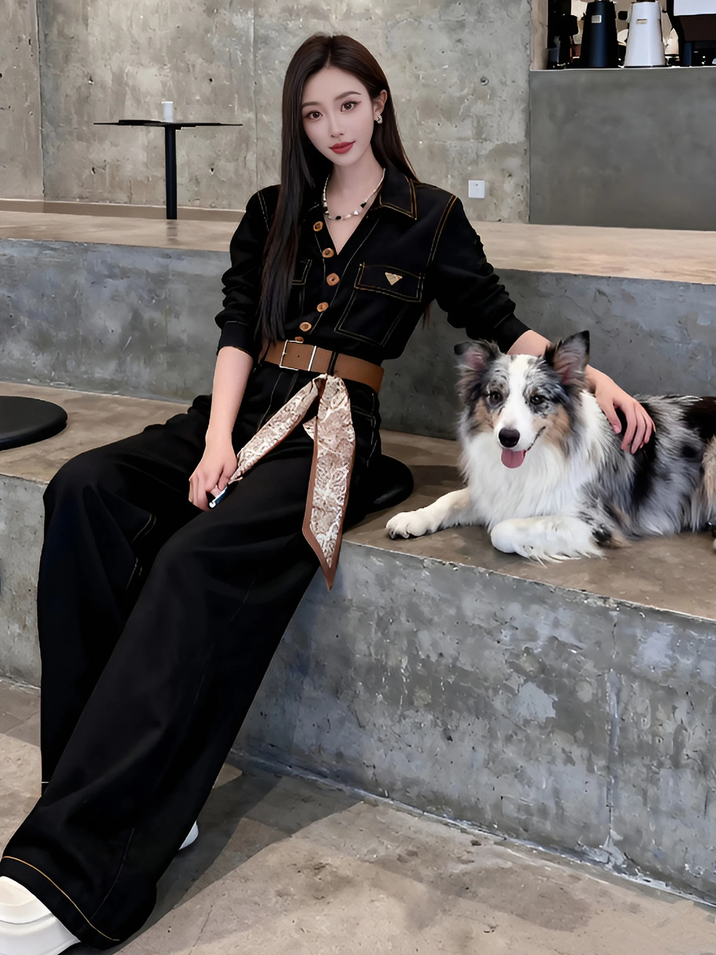 Faionable Jeugdig eendelig pak Casual hoge taille wijde pijpen broek Lente nieuwe Sle Comfortabele afslankende werkkleding jumpsuit