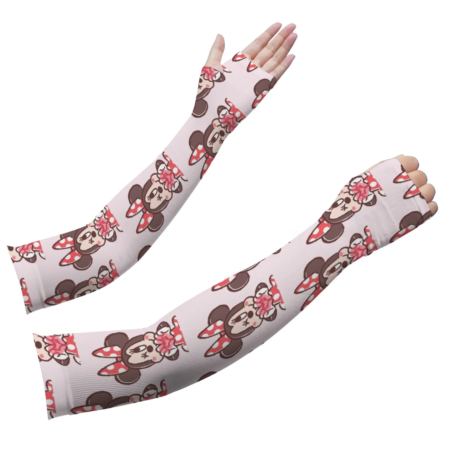 

Садовые рукава Minnie Mouse Kawaii — дышащая защита от ультрафиолета из розового ледяного шелка для стильного, уютного сада и приключений на открытом воздухе
