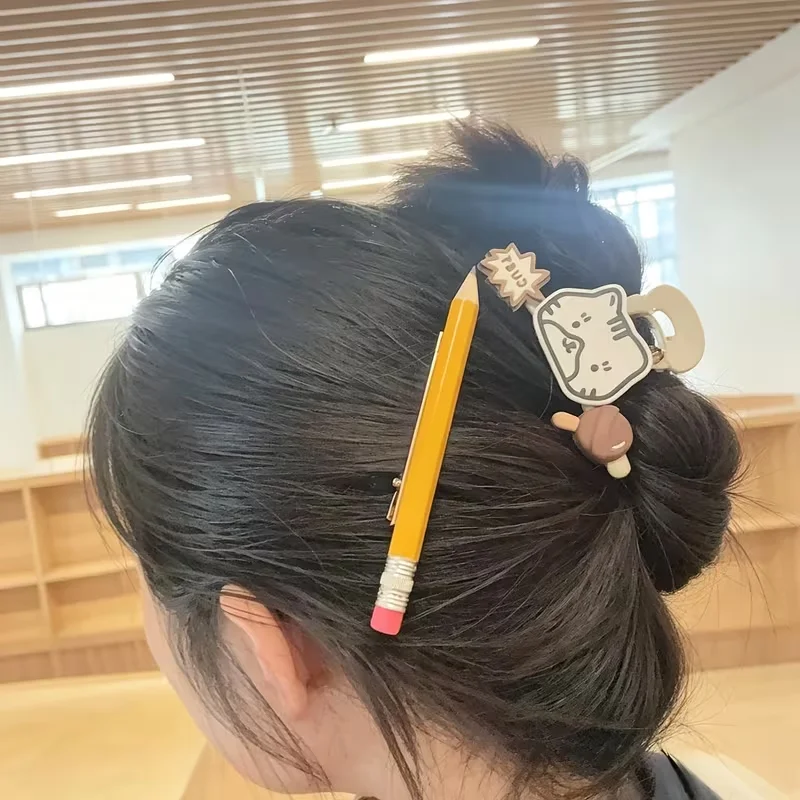 3-teiliges Set Stiftförmige Haarspangen Niedliche Ausgefallene Entenschnabel-Clips Stilvolle Pony- und Seitenhaar-Accessoires für Frauen – Detail 2