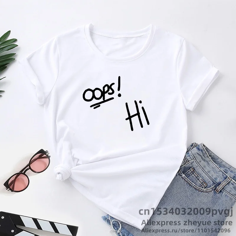 Oops Hi T Shirt Larry Stylinson T-Shirt Short Sleeve Streetwear Woman T Shirts Clothing