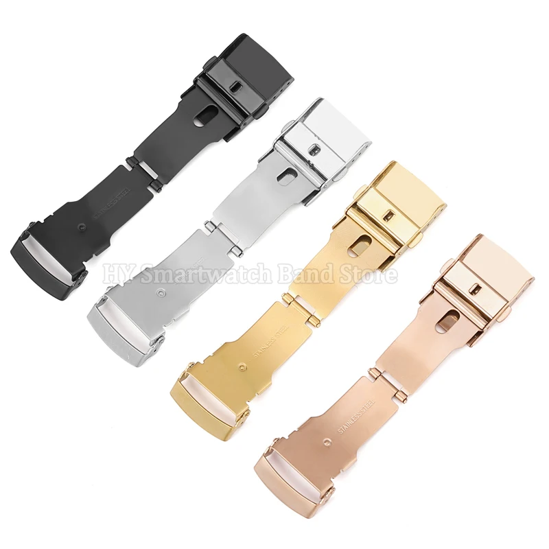 16mm 18mm 20mm 22mm 24mm Metal Watch Buckle for Seiko for Casio Solid Stainless Folding Buckle Double Push Button Clasp Accessoy