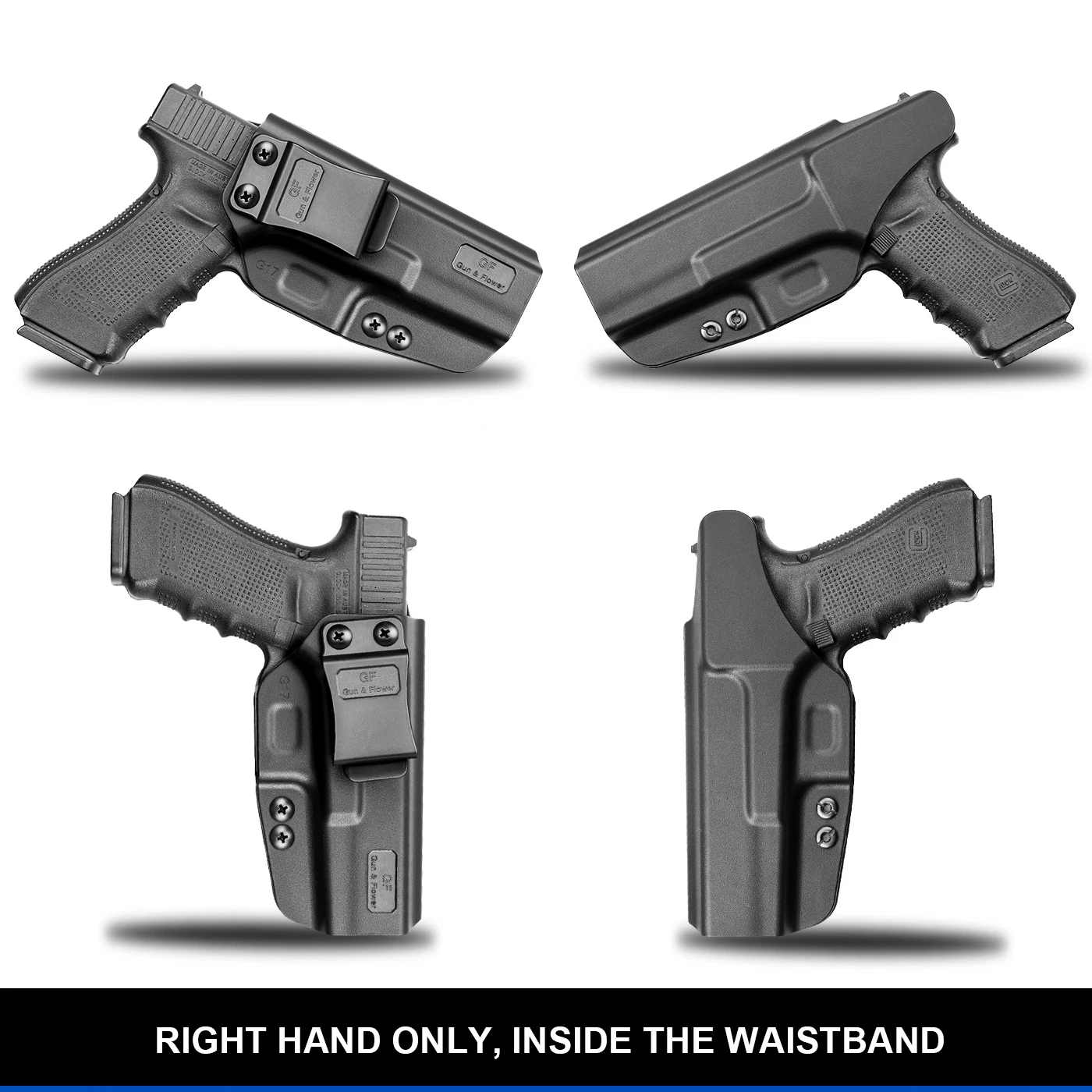 IWB Polymer Tactical Right Hand Gun Holsters, feitos sob medida e compatíveis com G17 22 31 Gen 1 2 3 4 5