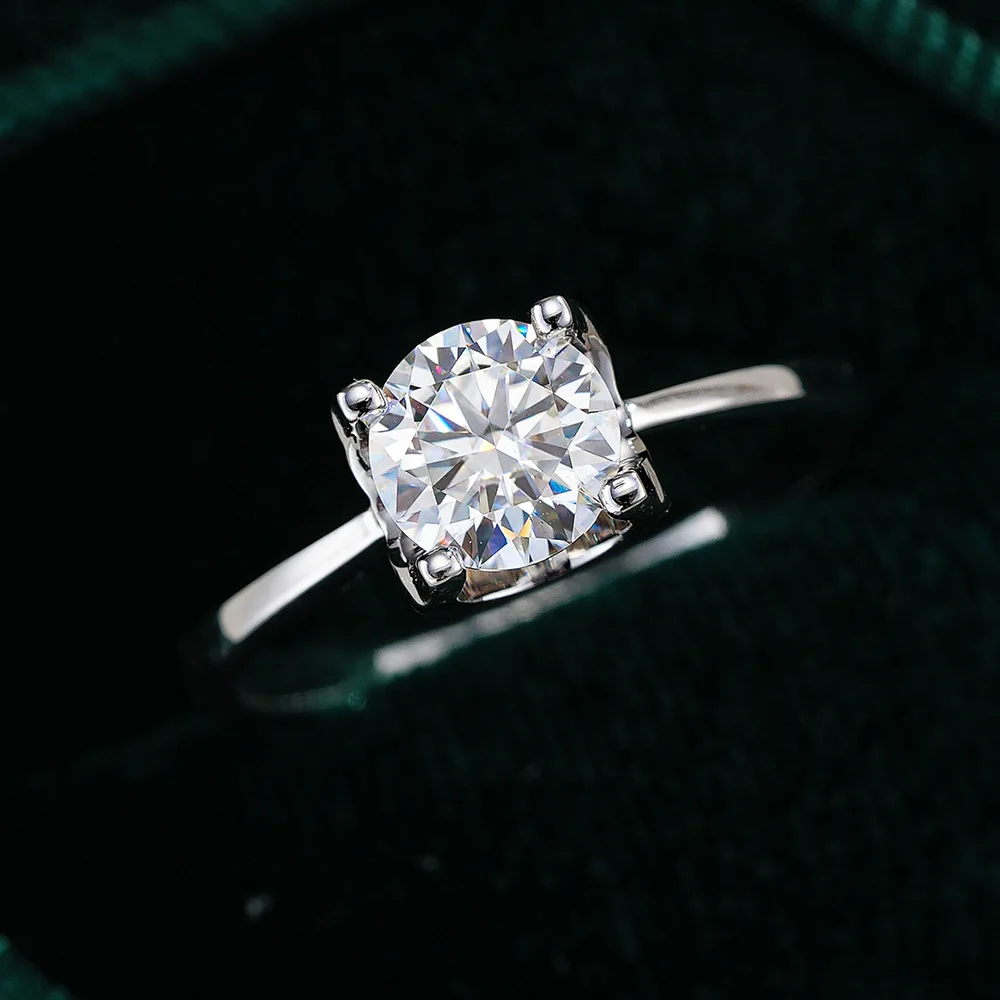 

0.5/1/2/3CT Moissanite Wedding Classic Four Claws Rings for Women Men Original 925 Sterling Silver Luxury Fine Jewelry
