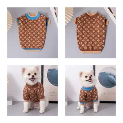 High-end Brand Pomeranian Corgi Dog Sweater Double-layer Breathable High-elastic Pet Clothes Luxury Dog Supplies Winter Warm