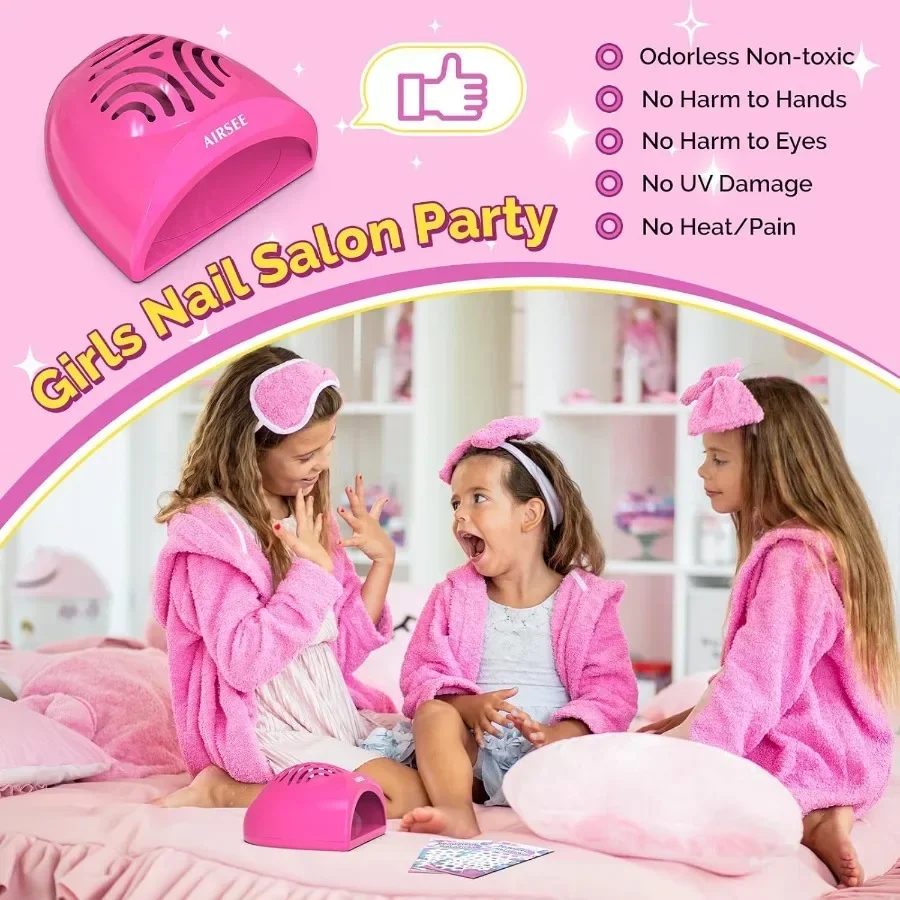 Draagbare mini-nageldroger voor en tieners Nagelventilator op batterijen met twee stickers inbegrepen Ideaal voor doe-het-zelf-nagelkunstverjaardag en C