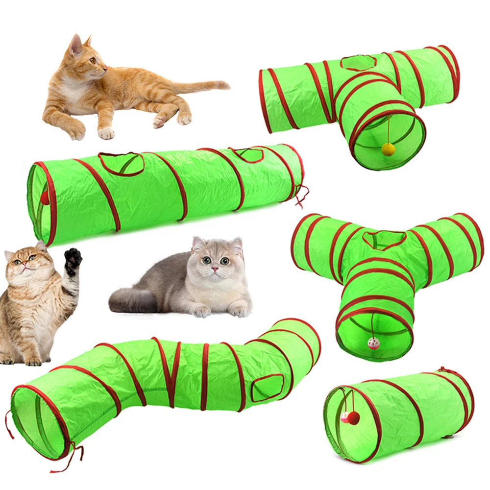 Christmas Cat Tunnel Pet Supplies Fun Toy Play Tunnel Tube Funny Kitten Toys Foldable Toys For Cat Pet Training Interactive