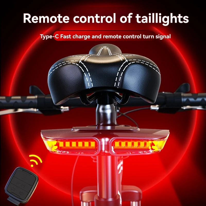 6A-Intelligent Remote Control Bicycle Light Bicycle Warning Tail Light Mountain Bike Intelligent Remote Control Turn Signal