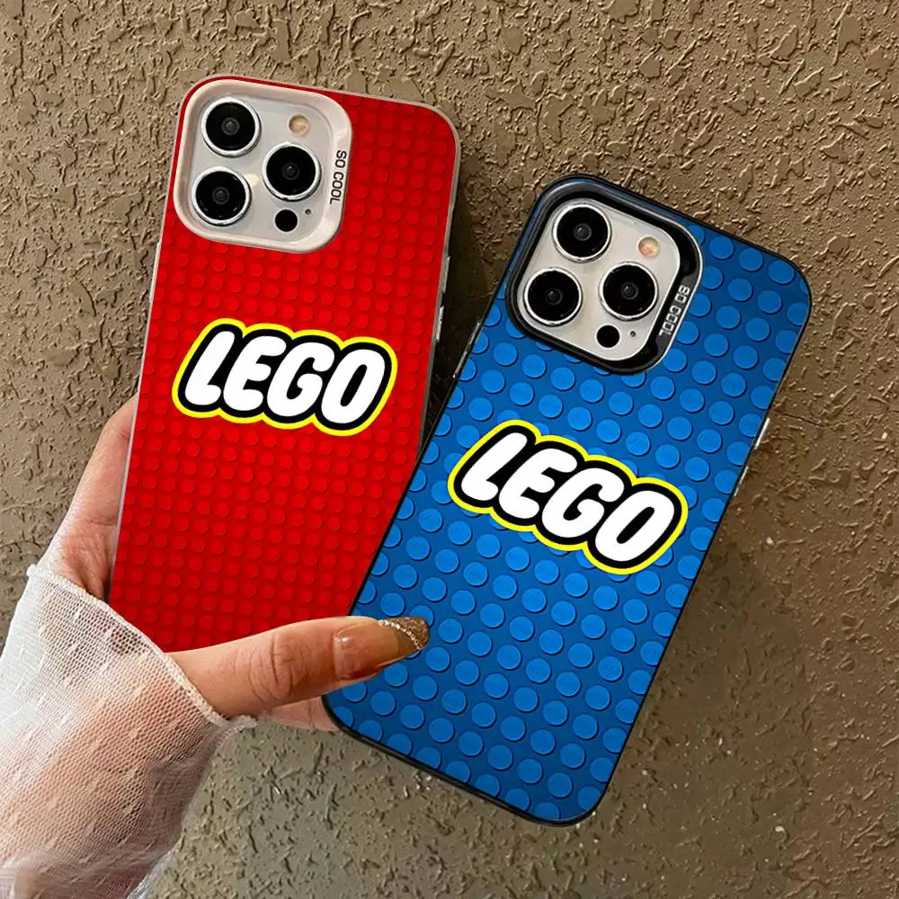 L-Legos Logo Phone Case For IPhone 17 16 15 14 13 12 11 Pro Max Plus Color Silver Cover