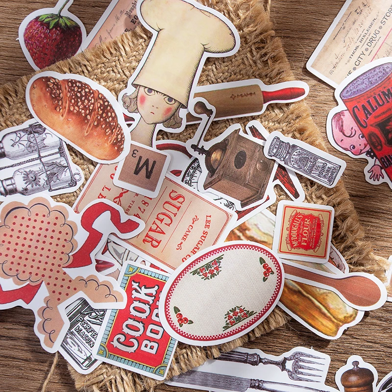 35PCS Cooking food bills Stickers Crafts And Scrapbooking stickers book Student label Decorative sticker DIY Stationery