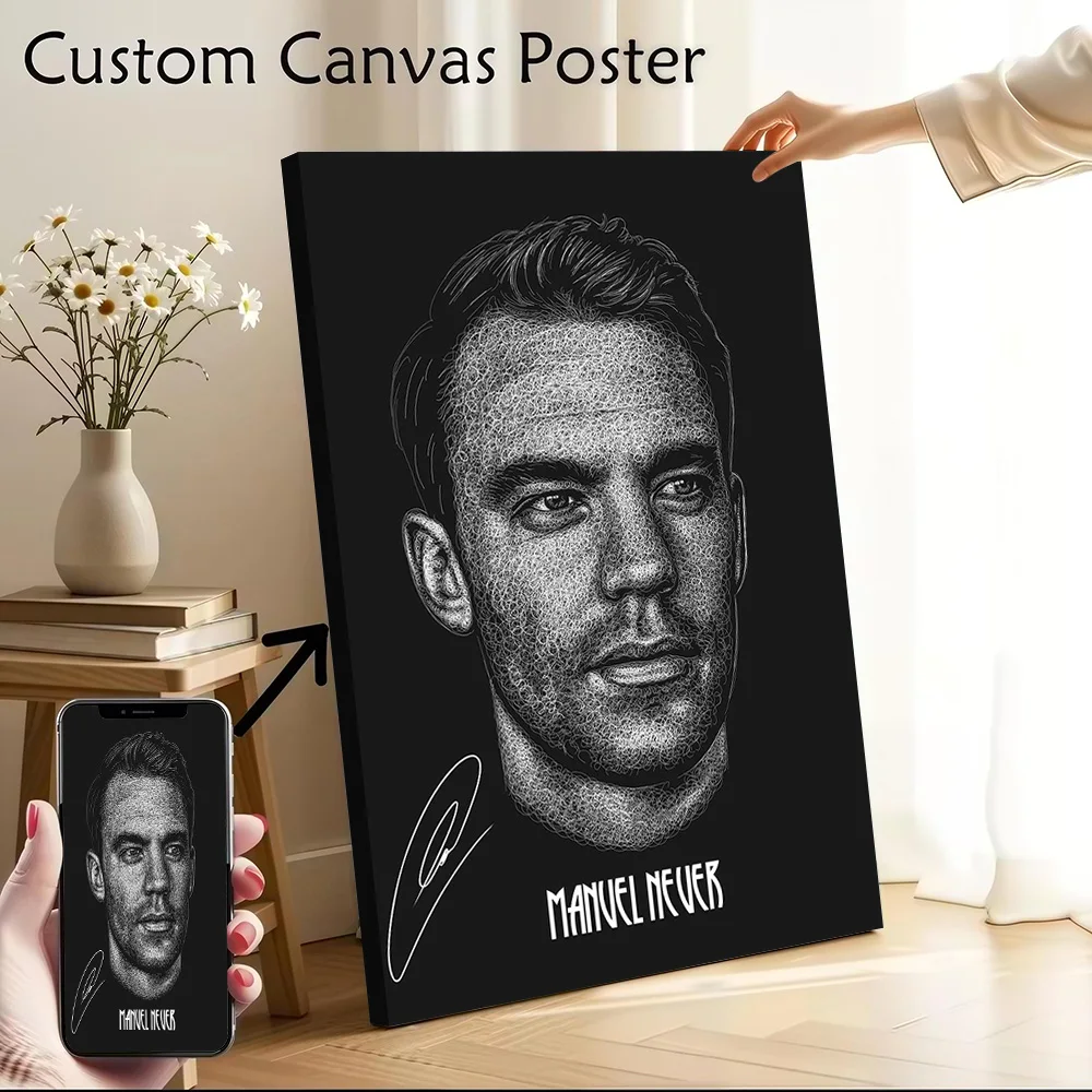 Pôster de Arte em Tela Personalizável Manuel Neuer, Pintura em Tela Impressa para Fãs, Decoração Moderna para Casa