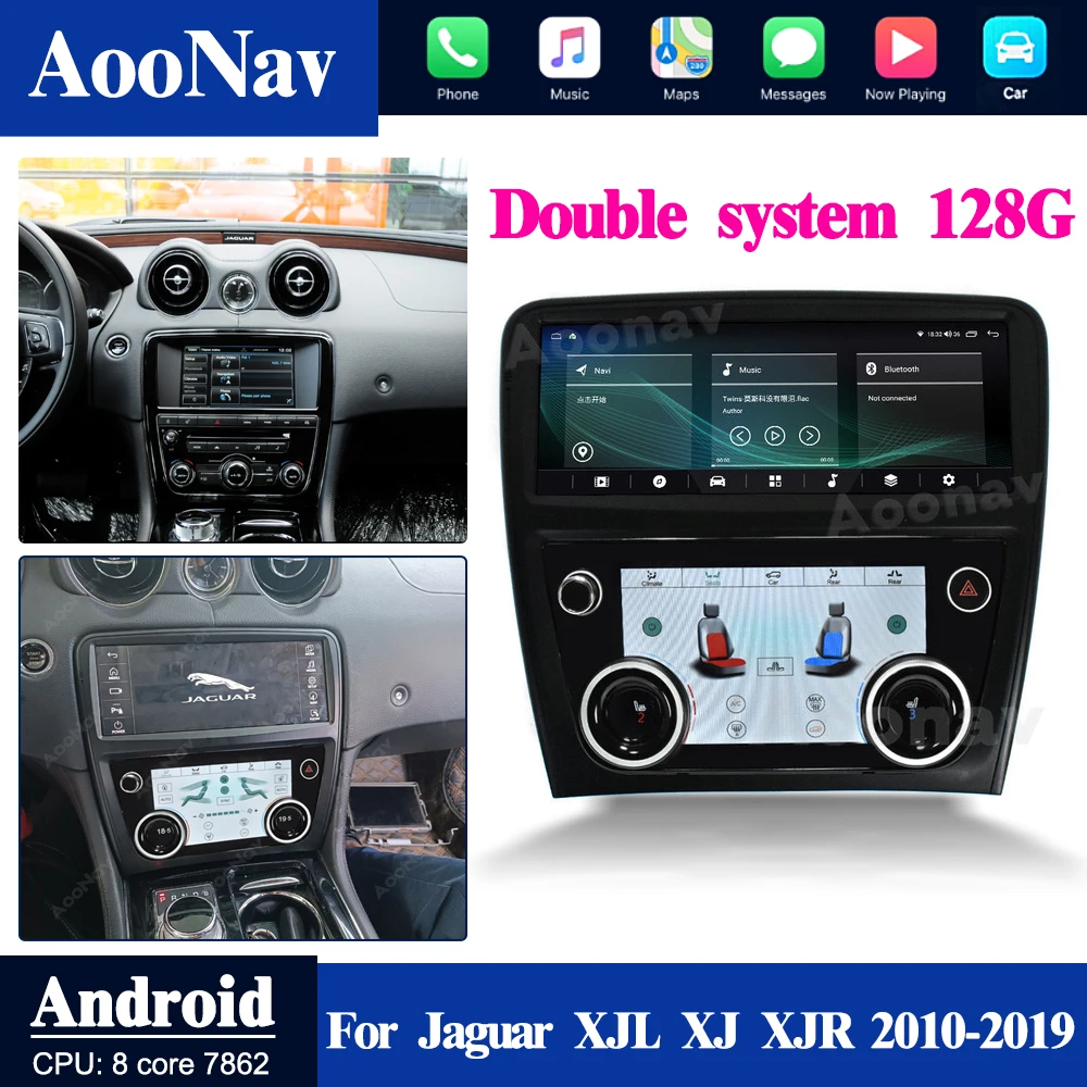 Dual System Car Radio For Jaguar XJL XJ XJR 2009 2010 2018 Car Multimedia Player AC Panel Wireless Carplay Android Auto